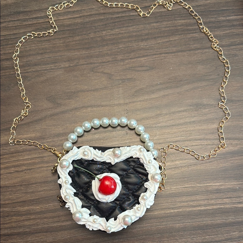 Cherry Cake Purse crossbody purse with Pearl Handle